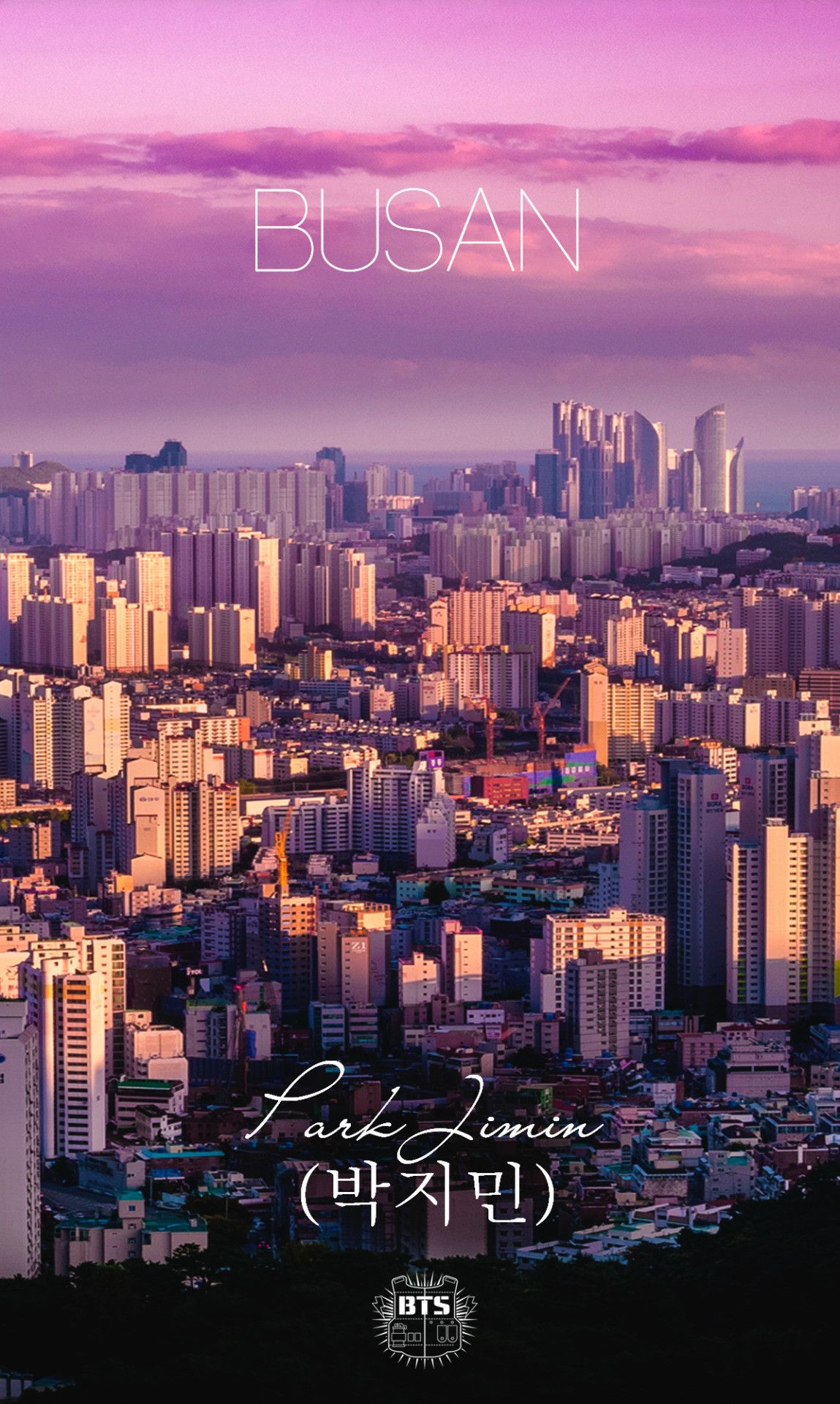 Skyline Busan al tramonto, 1149x1920 Verticale, iPhone Pro Max
