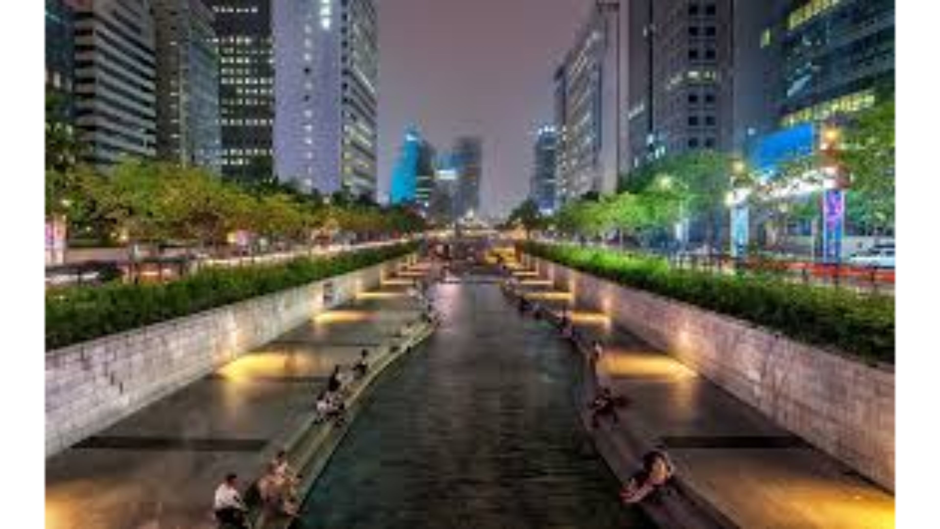 Canale Cheonggyecheon Seoul notte, 3840x2160 Ultra HD, 4K TV