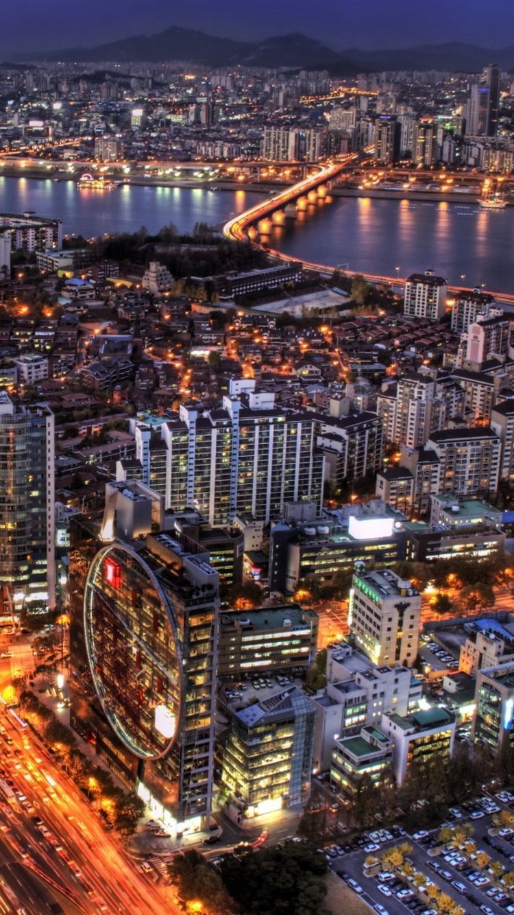 Busan Corea del Sud notte, 750x1334 Verticale, iPhone Plus