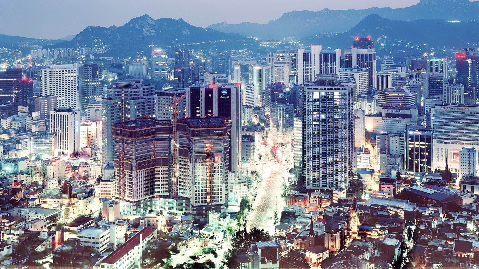 Skyline notturno di Seoul, 1920x1080 Full HD, PC Desktop