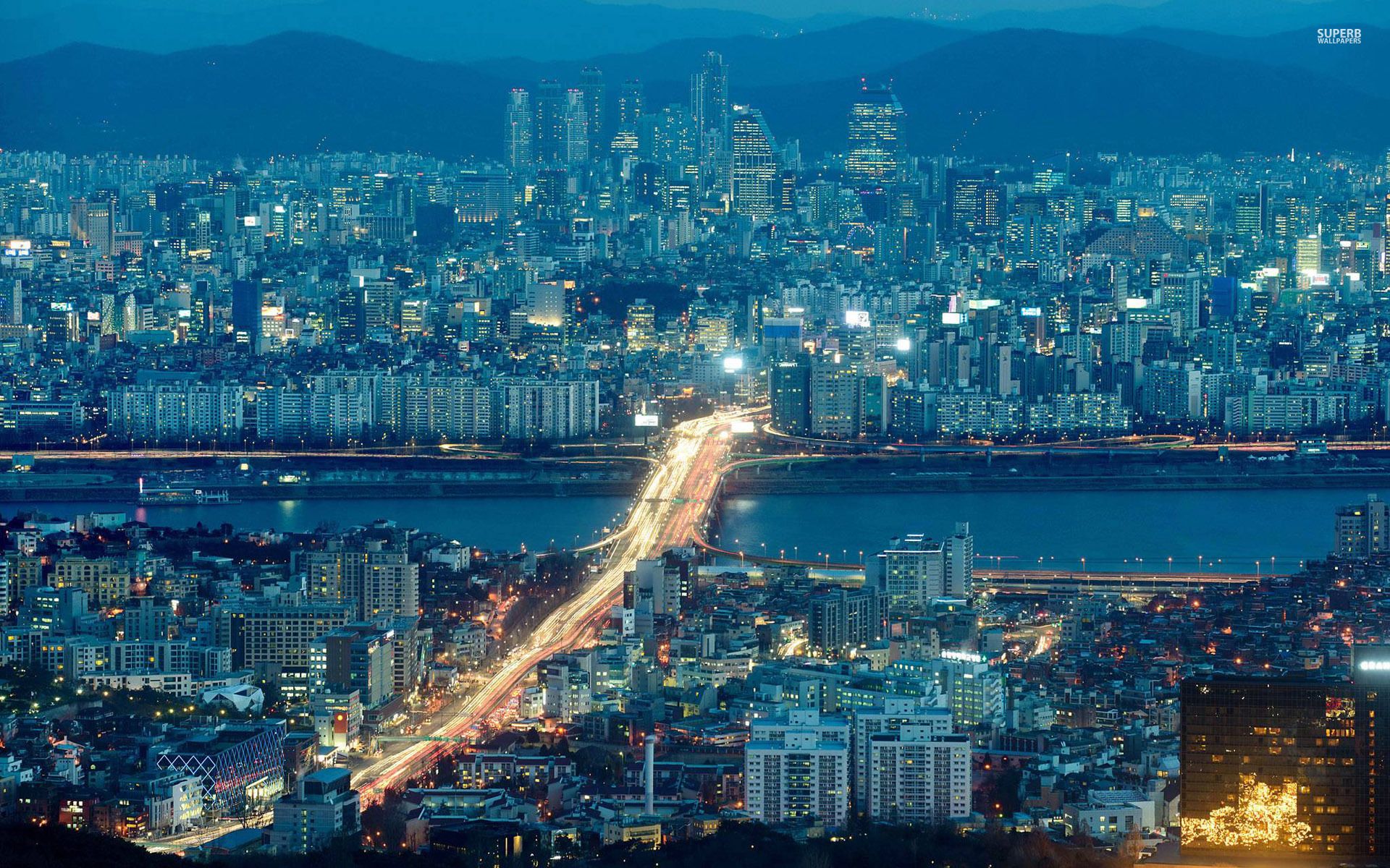 Skyline notturno di Seul, 1920x1200 Full HD+, Desktop