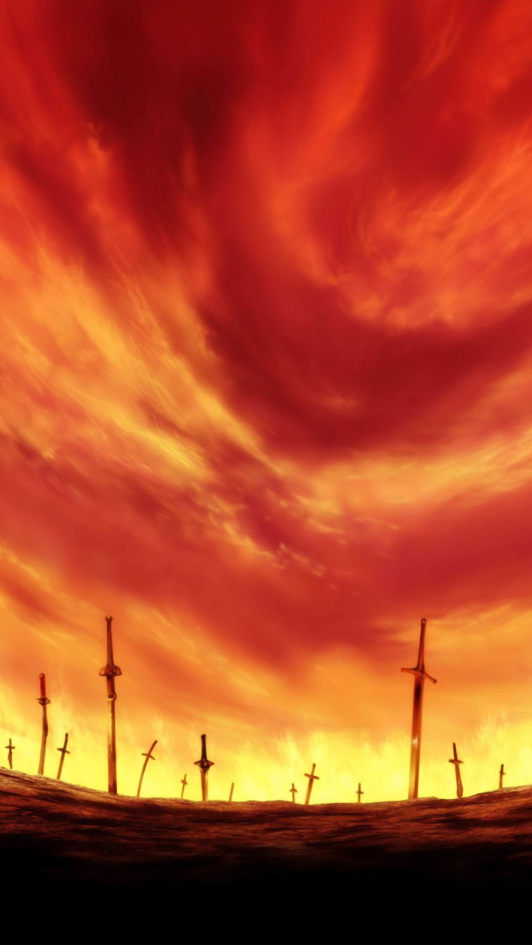 Unlimited Blade Works, cielo rosso, spade, 1080x1920 Verticale, Telefono