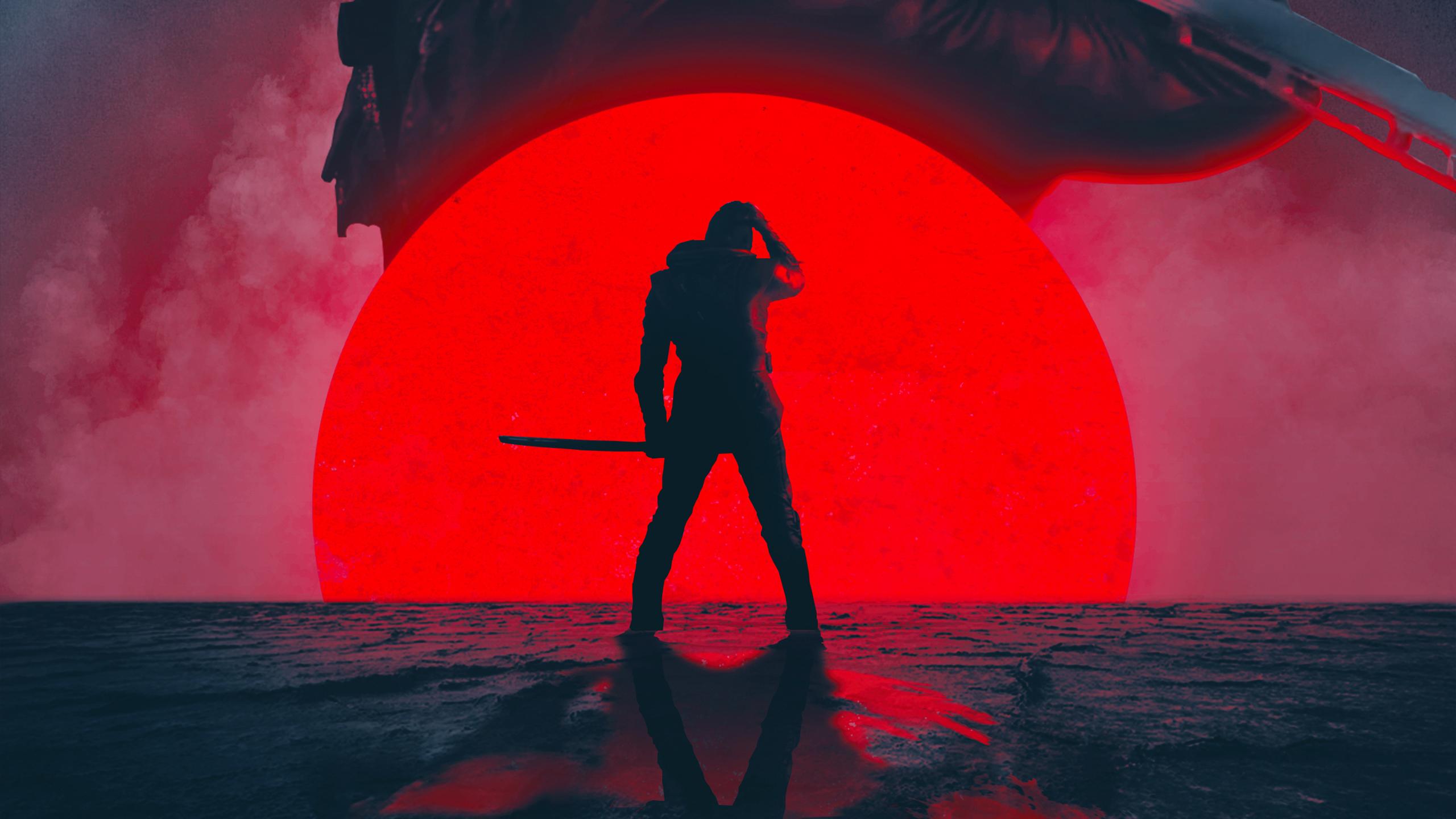 Spade nel campo, cielo rosso, 3259x2444 2K+, Monitor Gaming
