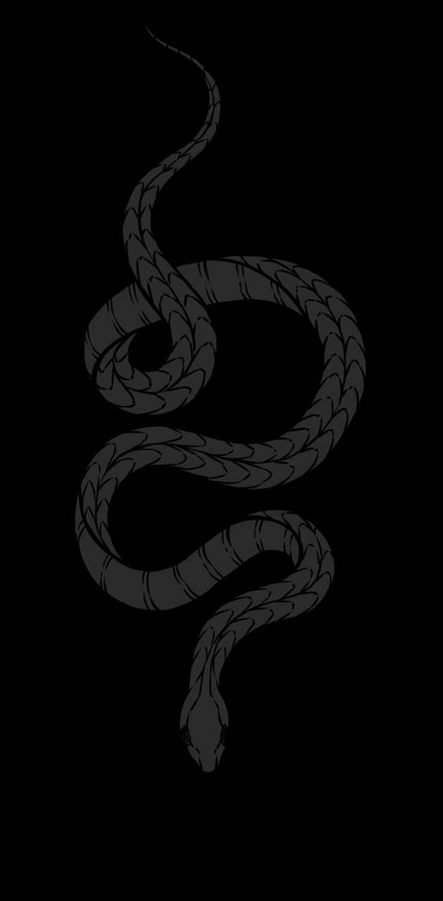 serpente nero minimalista, 630x1280 Verticale, Mobile