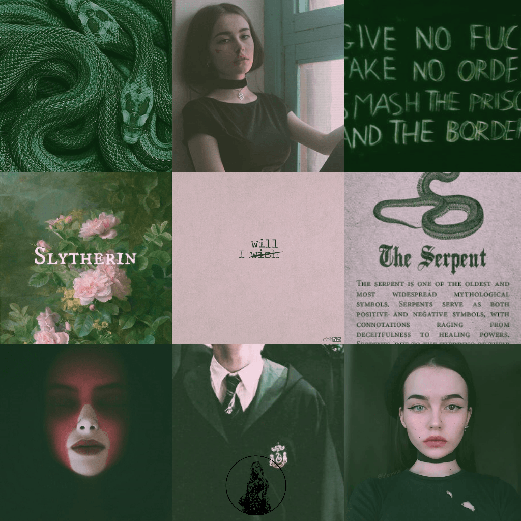Collage estetico Serpeverde Harry Potter, 1024x1024 HD, iMac