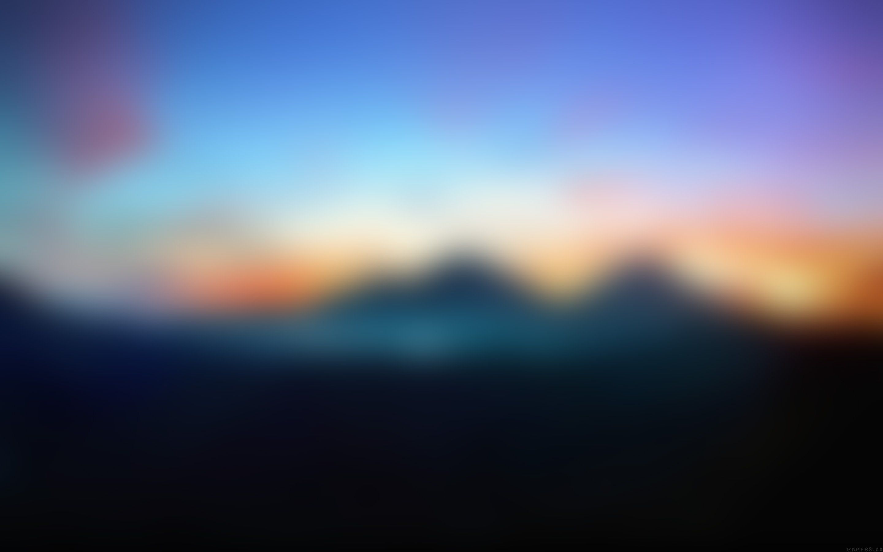 Tramonto sfocato colline scure, 2880x1800 2K, Laptop