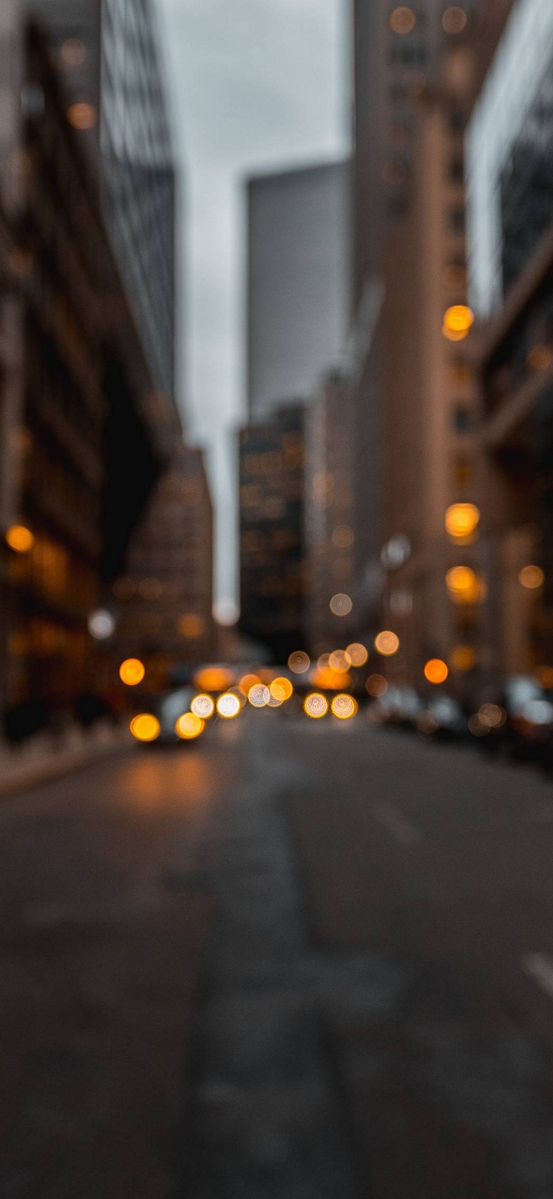 Strada città sfocata sera, 1080x2340 Full HD Verticale, Smartphone