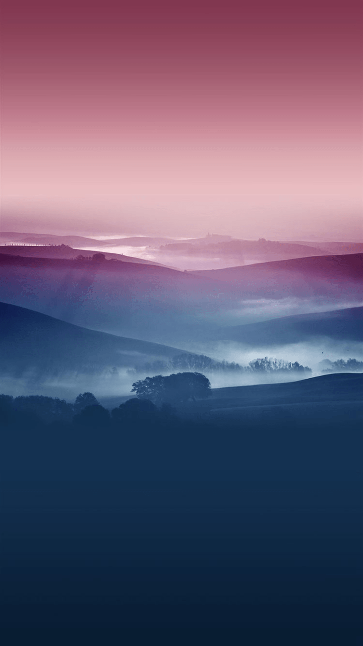 Colline sfumate rosa e blu, 720x1280 Verticale, Telefono