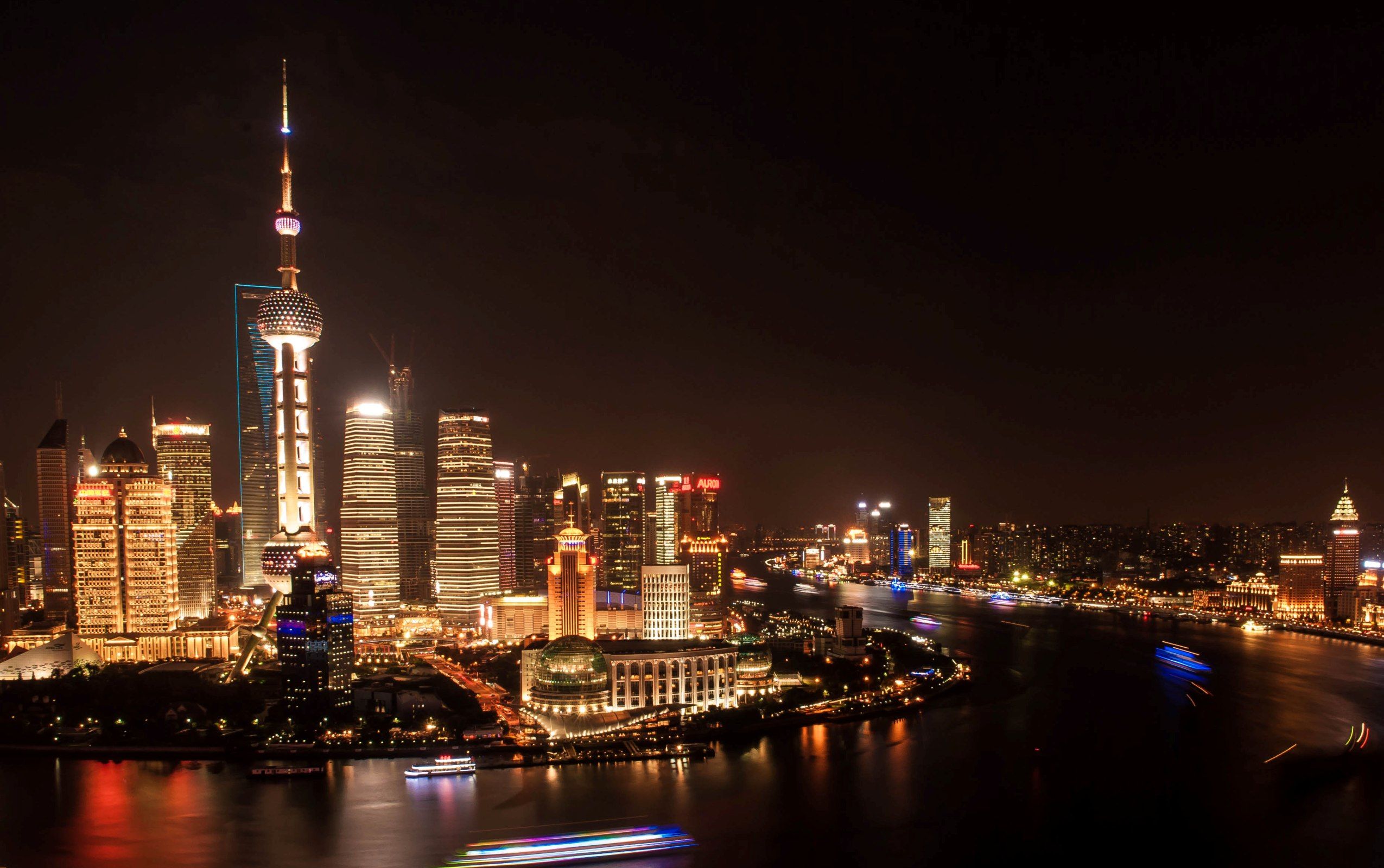 Skyline di Shanghai di notte, 2550x1600 2K, Desktop