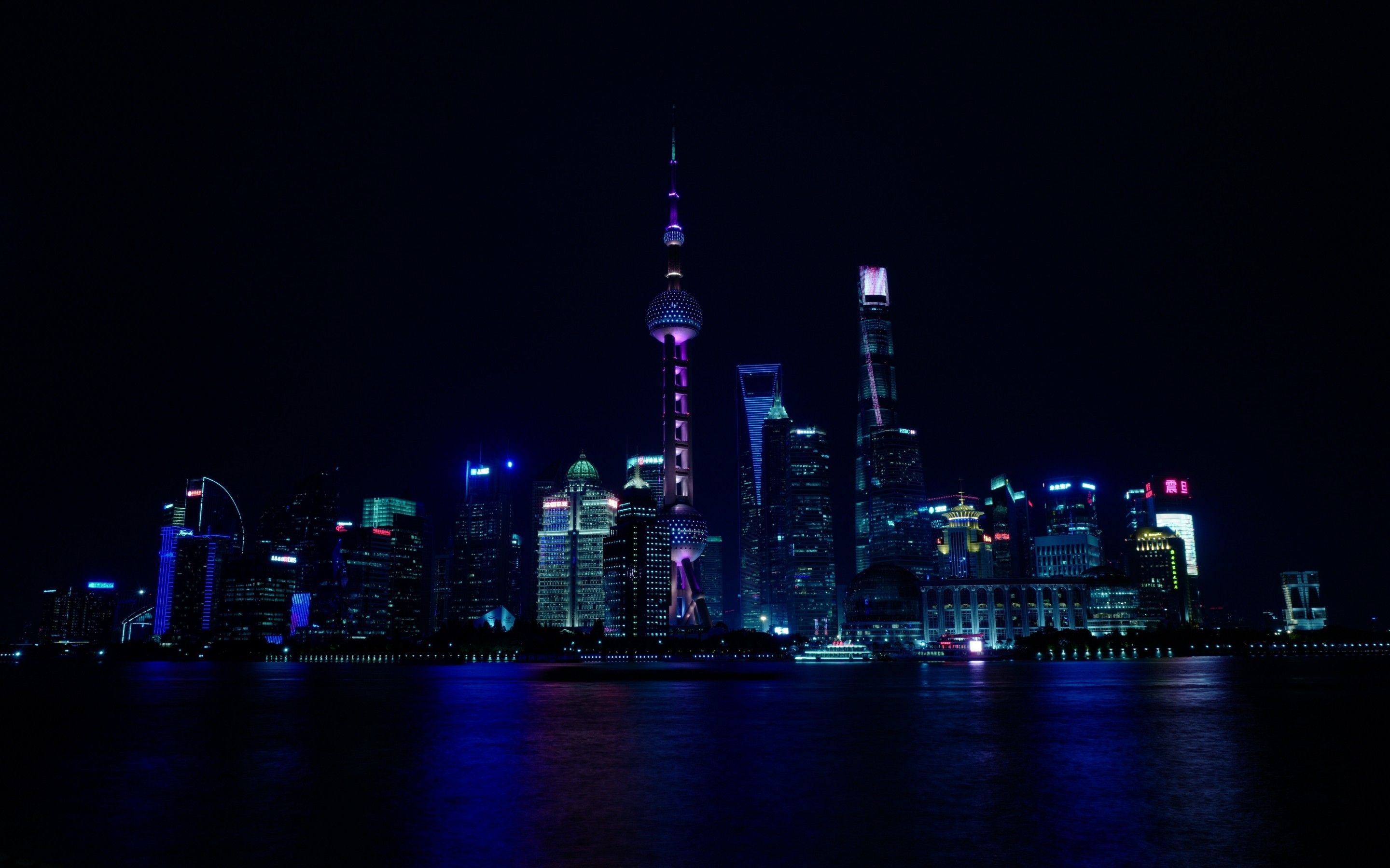 Skyline Shanghai di notte, 2880x1800 WQXGA, MacBook Pro