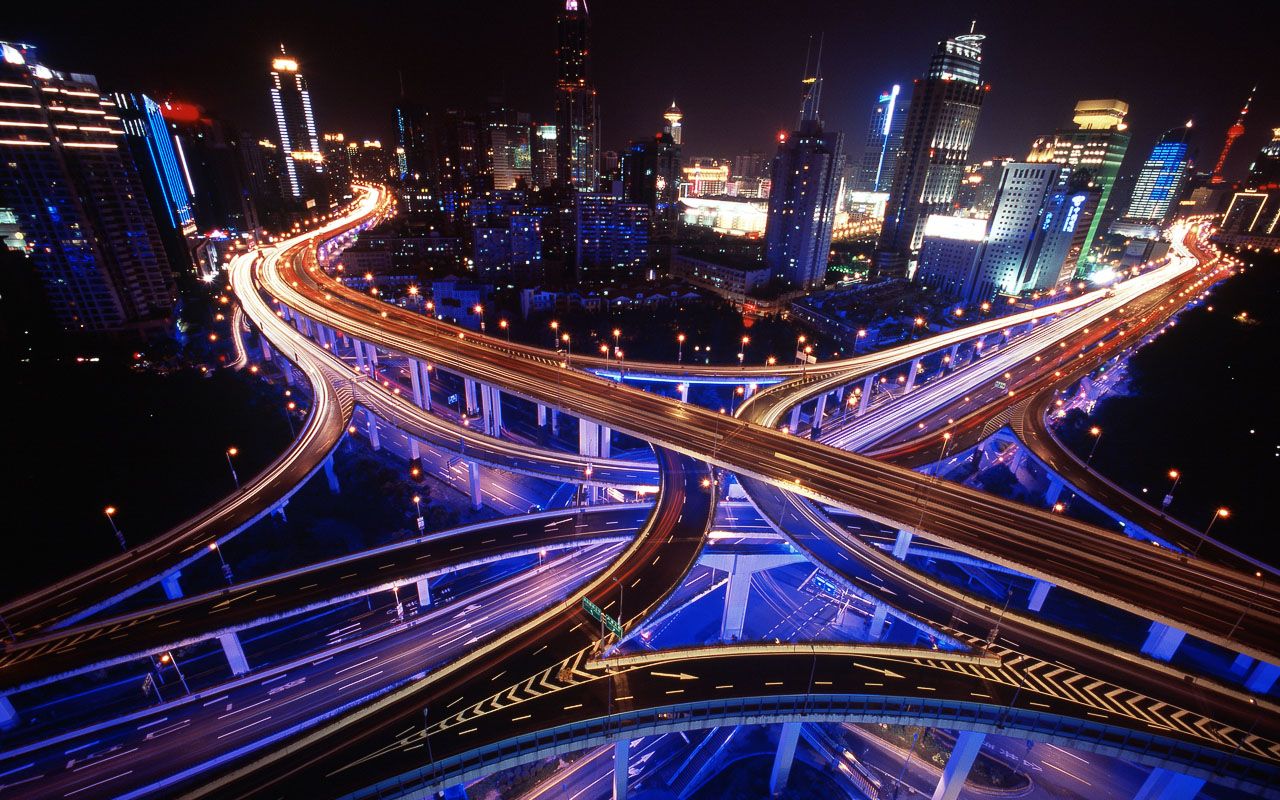Shanghai svincolo autostradale notturno, 1280x800 720p, Acer Nitro