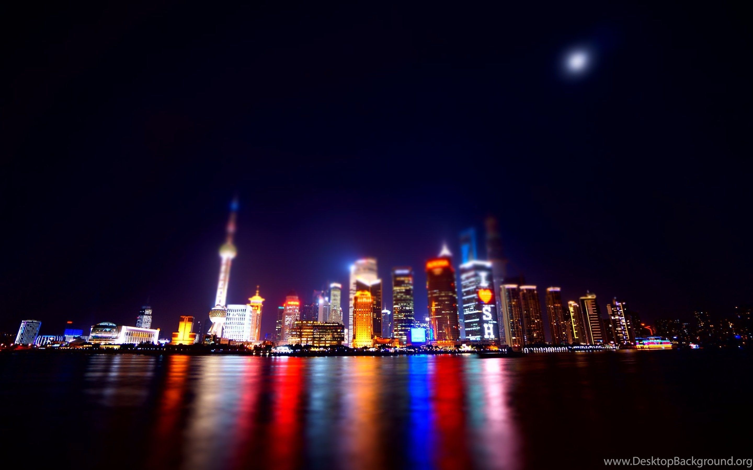 Skyline Shanghai di notte, 2880x1800 2K+, MacBook Pro