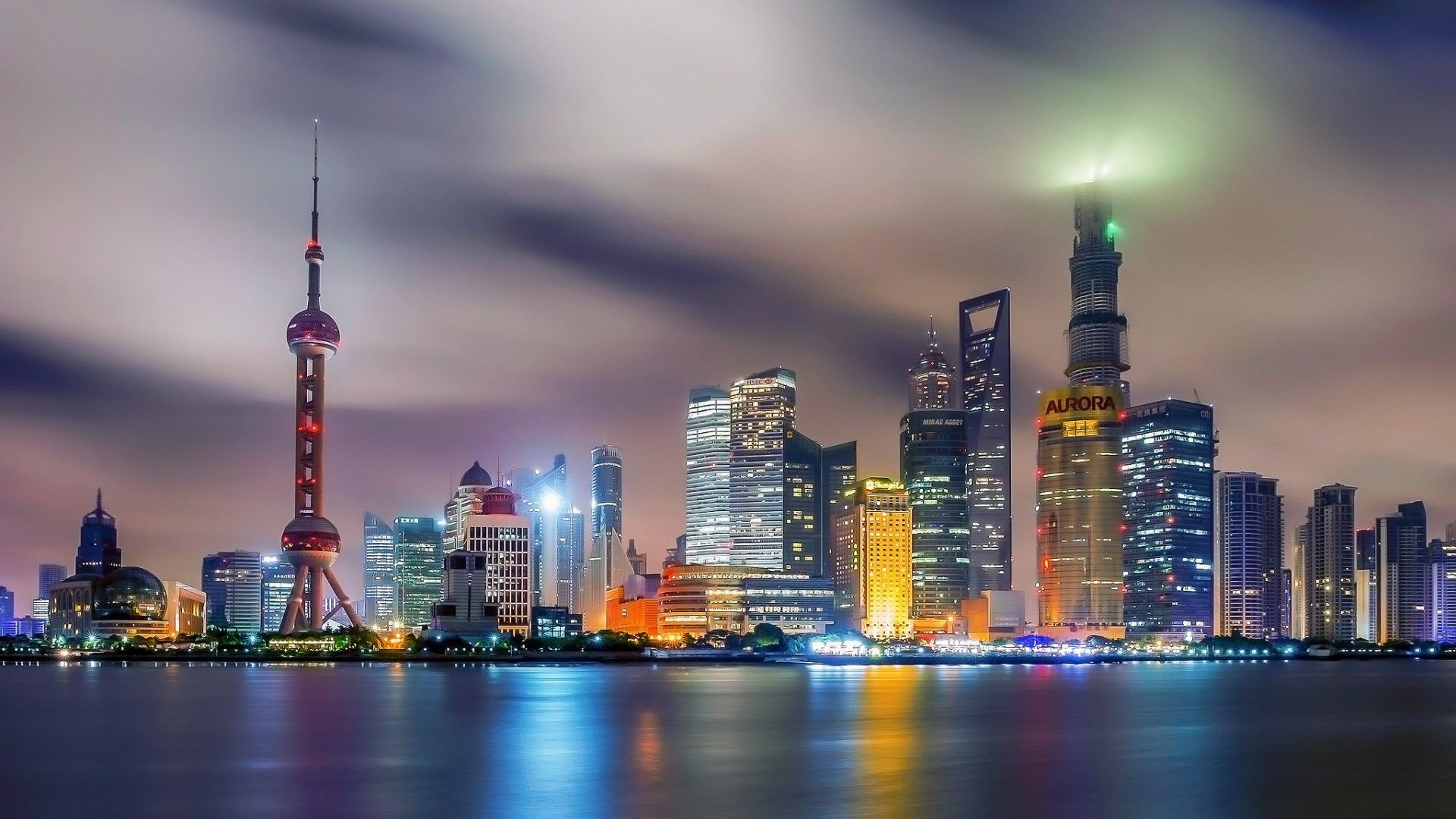 Skyline Shanghai di notte, 1920x1080 1080p, Desktop