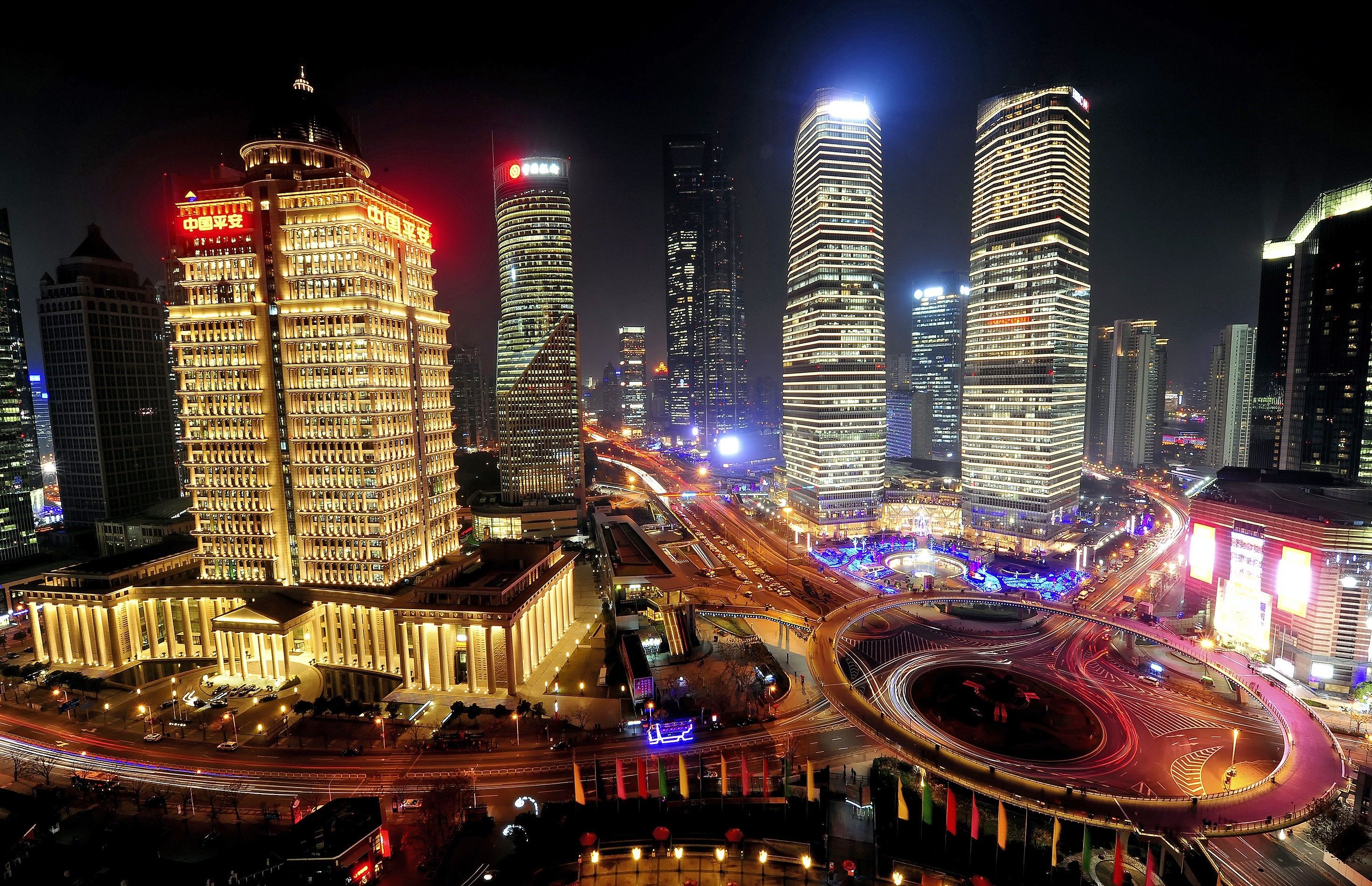 Shanghai skyline notturno grattacieli, 2940x1898 WQXGA, PC