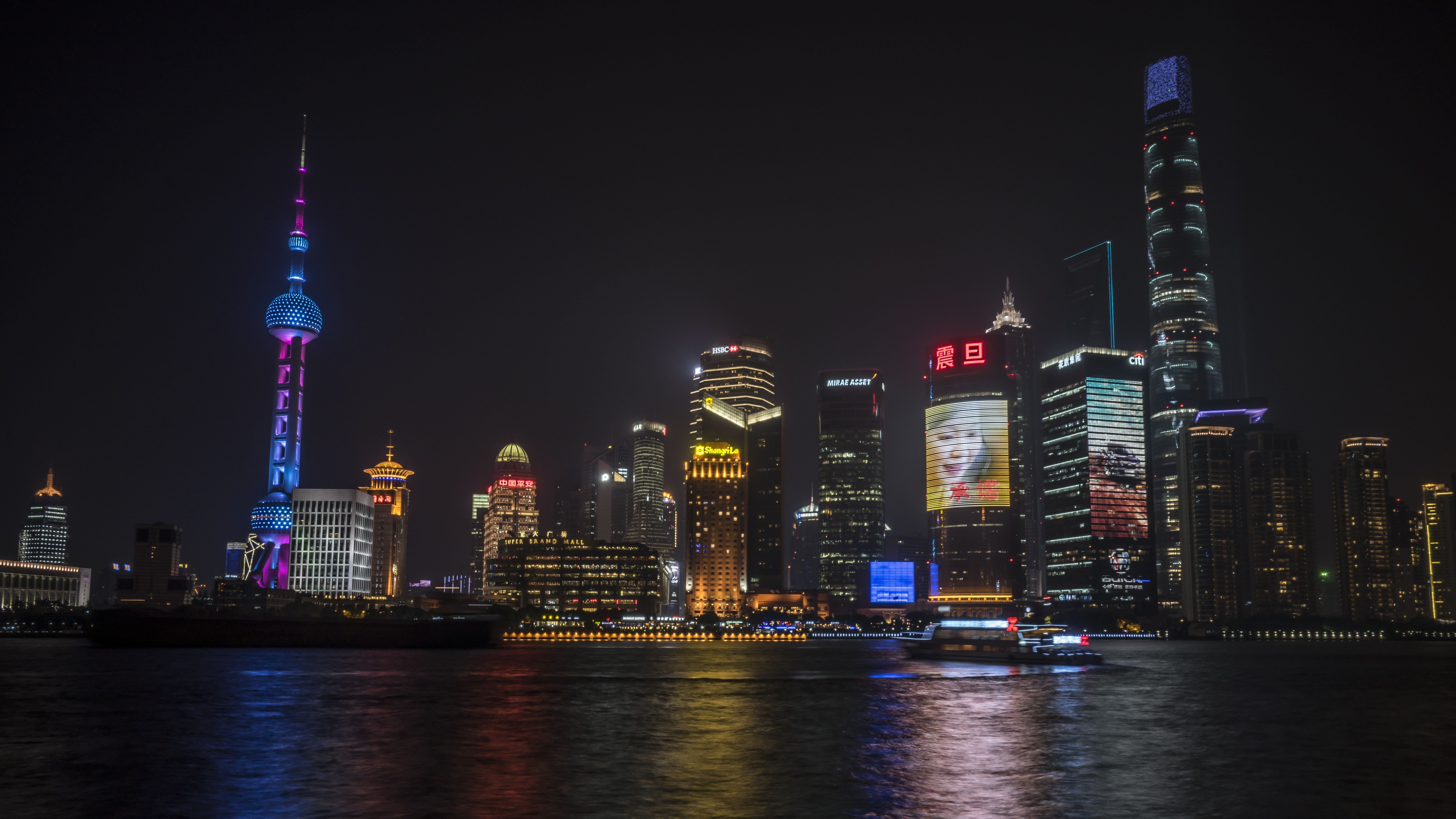 Torre Perla Oriente, Shanghai notte, 1440x2560 Verticale, Telefono