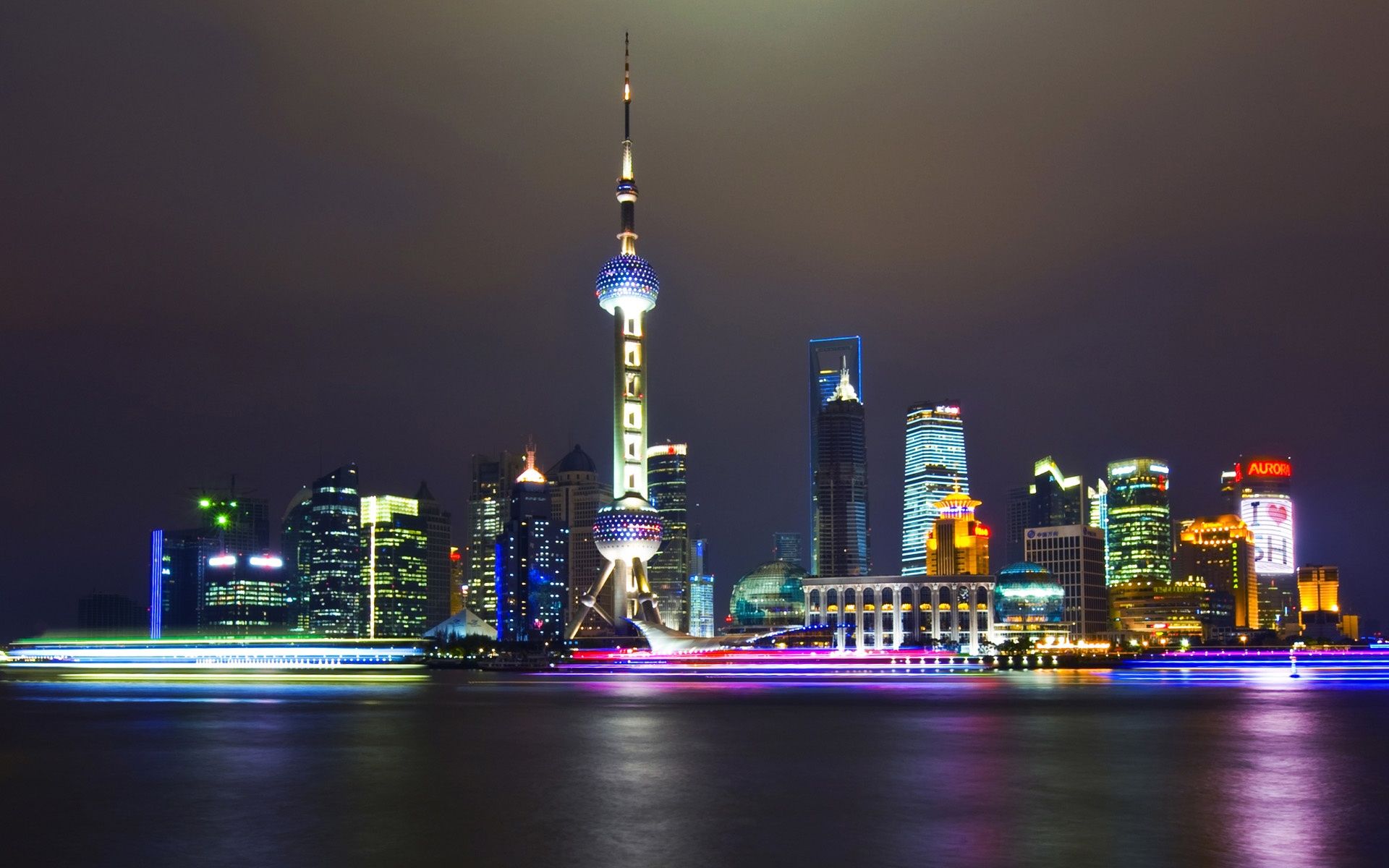 Shanghai skyline notturno, 1920x1200 Full HD+ WUXGA, Desktop