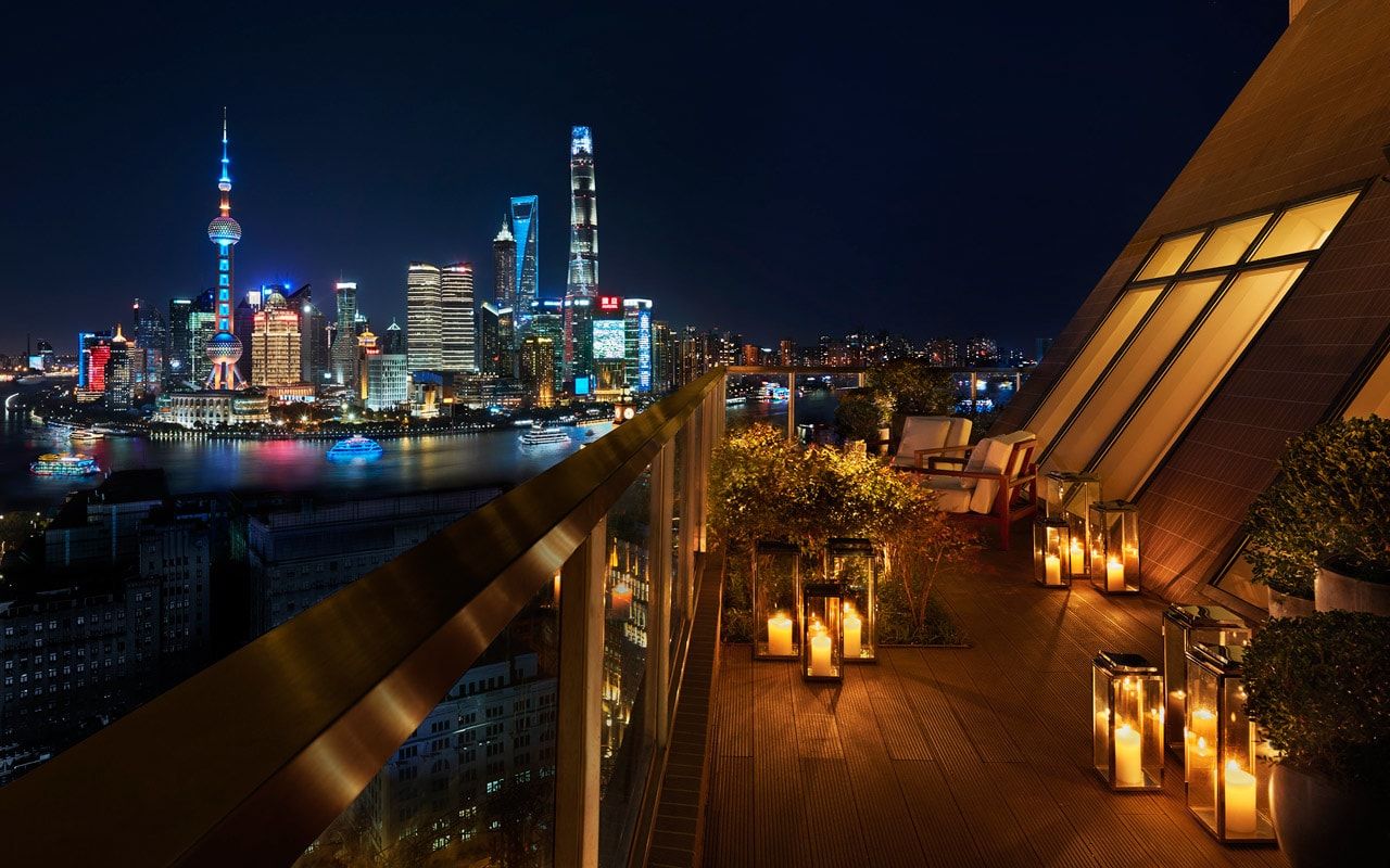 Terrazza notturna skyline Shanghai, 1280x800 HD, HP Laptop