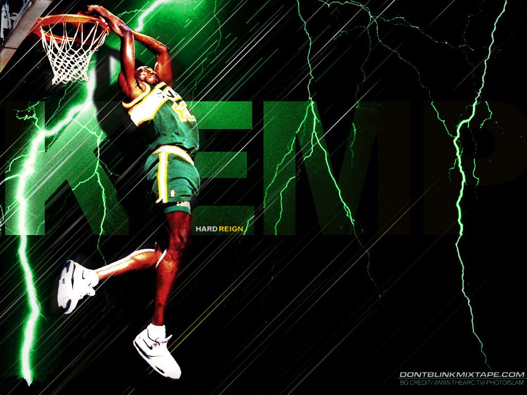 Shawn Kemp basket poster nero, 857x1200 Verticale, Telefono