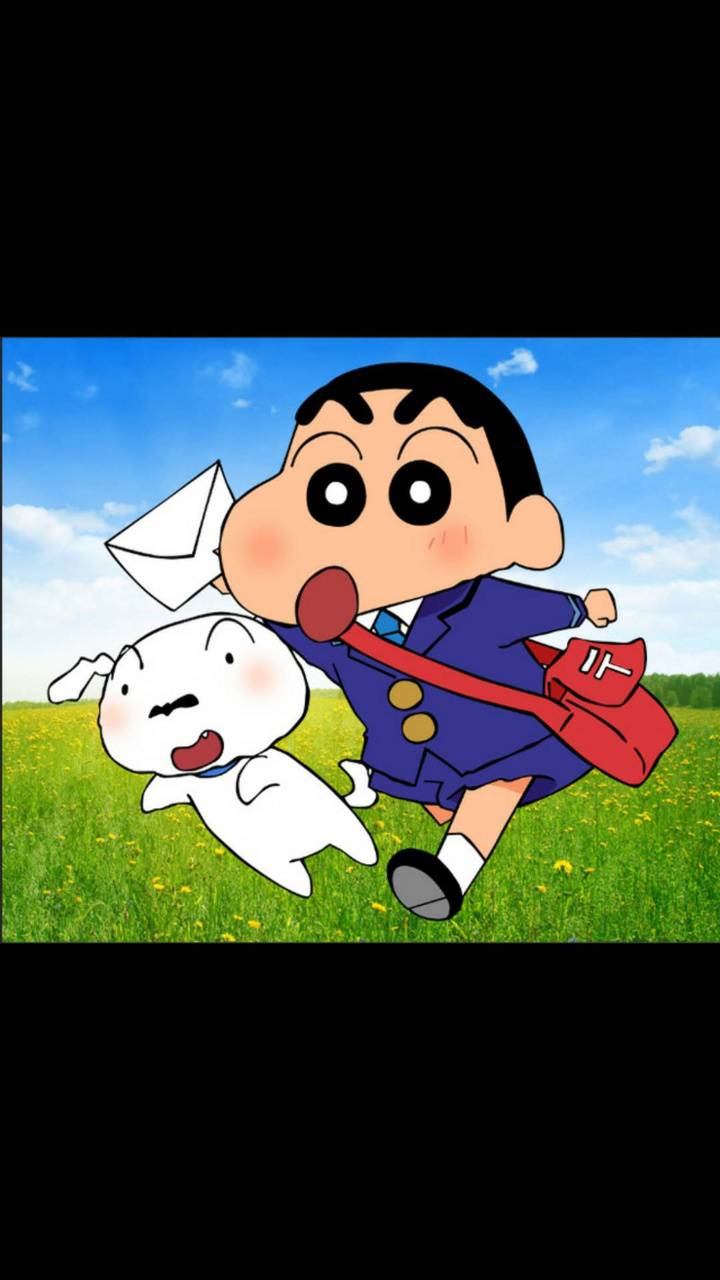 Shin-chan e Shiro nel prato, 720x1280 Verticale, Telefono