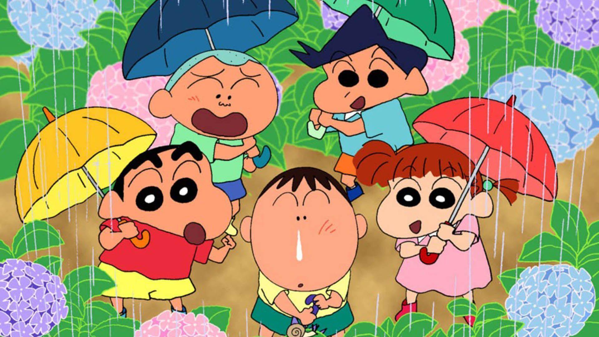 Shin-chan e amici sotto pioggia, 1920x1080 1080p, Desktop