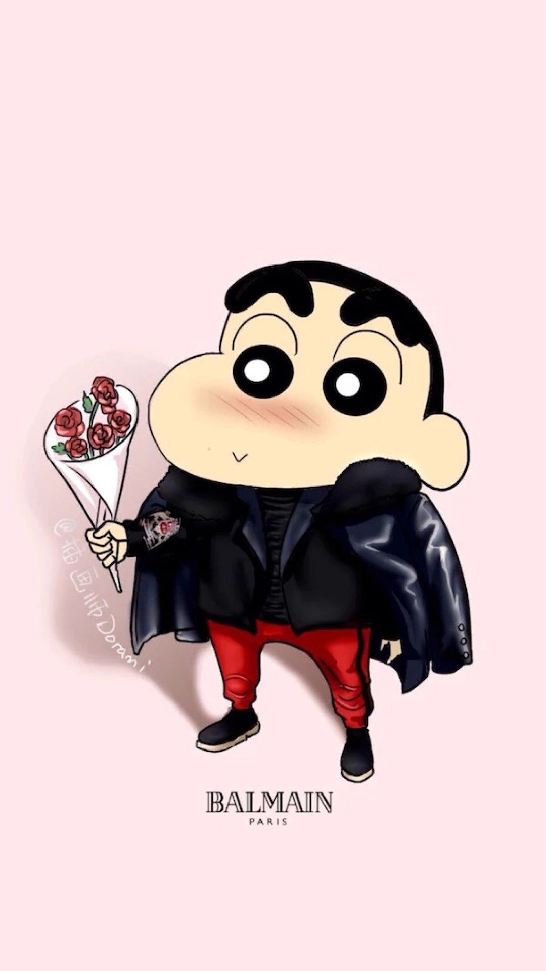 Shin-chan con fiori e giacca, 1080x1920 Full HD Verticale, iPhone