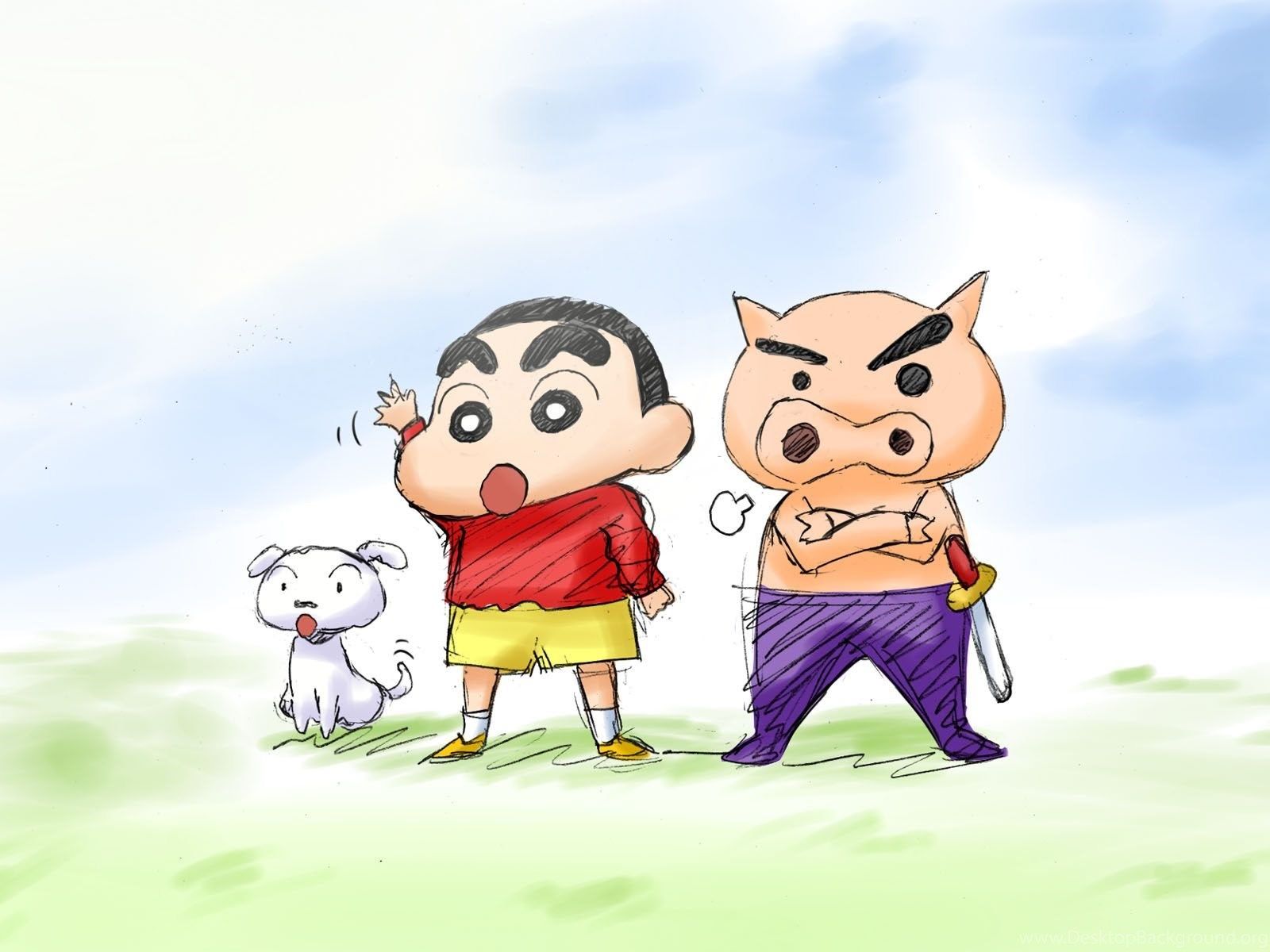 Shin-chan e Shiro con personaggio, 1600x1200 HD, PC