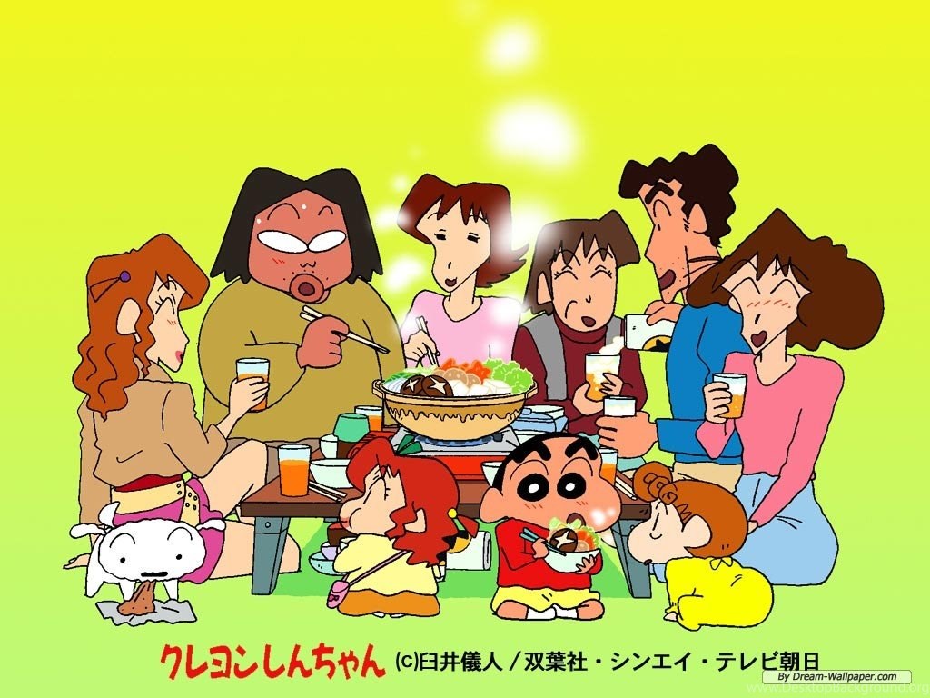 Shin-chan famiglia a tavola, 1024x768 HD, PC Desktop