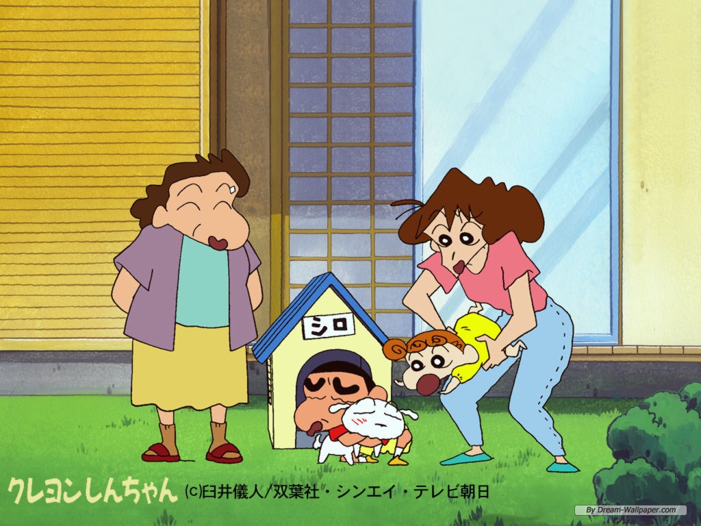 Shin-chan famiglia cane cuccia, 1024x768 HD, PC Desktop