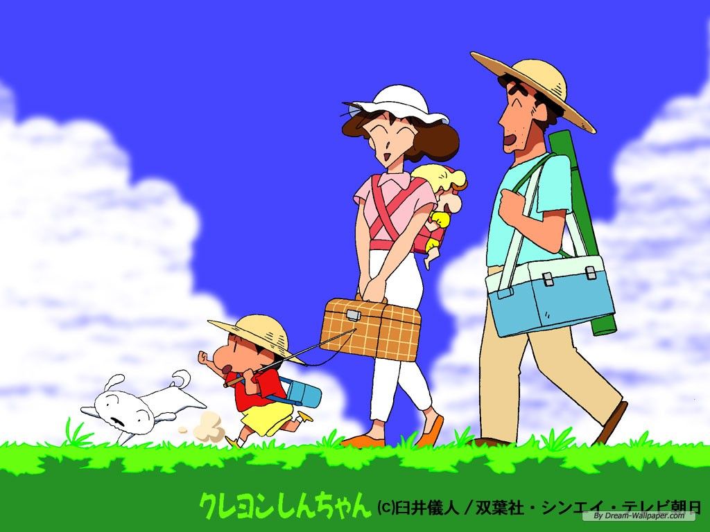 Shin-chan famiglia passeggiata, 1024x768 HD, Desktop
