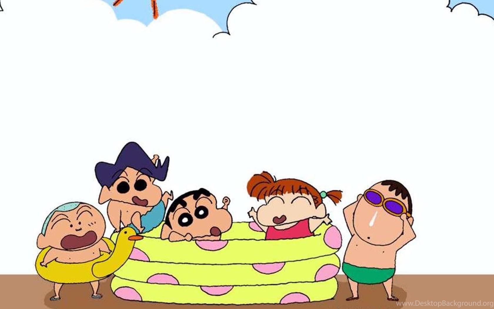Shin Chan e amici piscina, 1680x1050 900p, Desktop