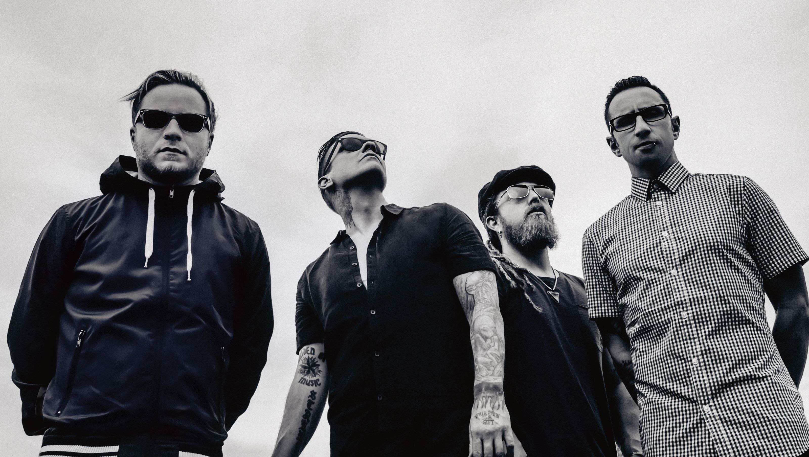 Band Shinedown bianco e nero, 3200x1808 WQXGA, Desktop