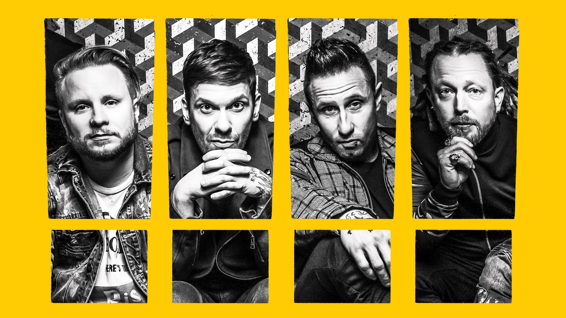 Shinedown band ritratti bianco/nero, 1920x1080 Full HD, Laptop