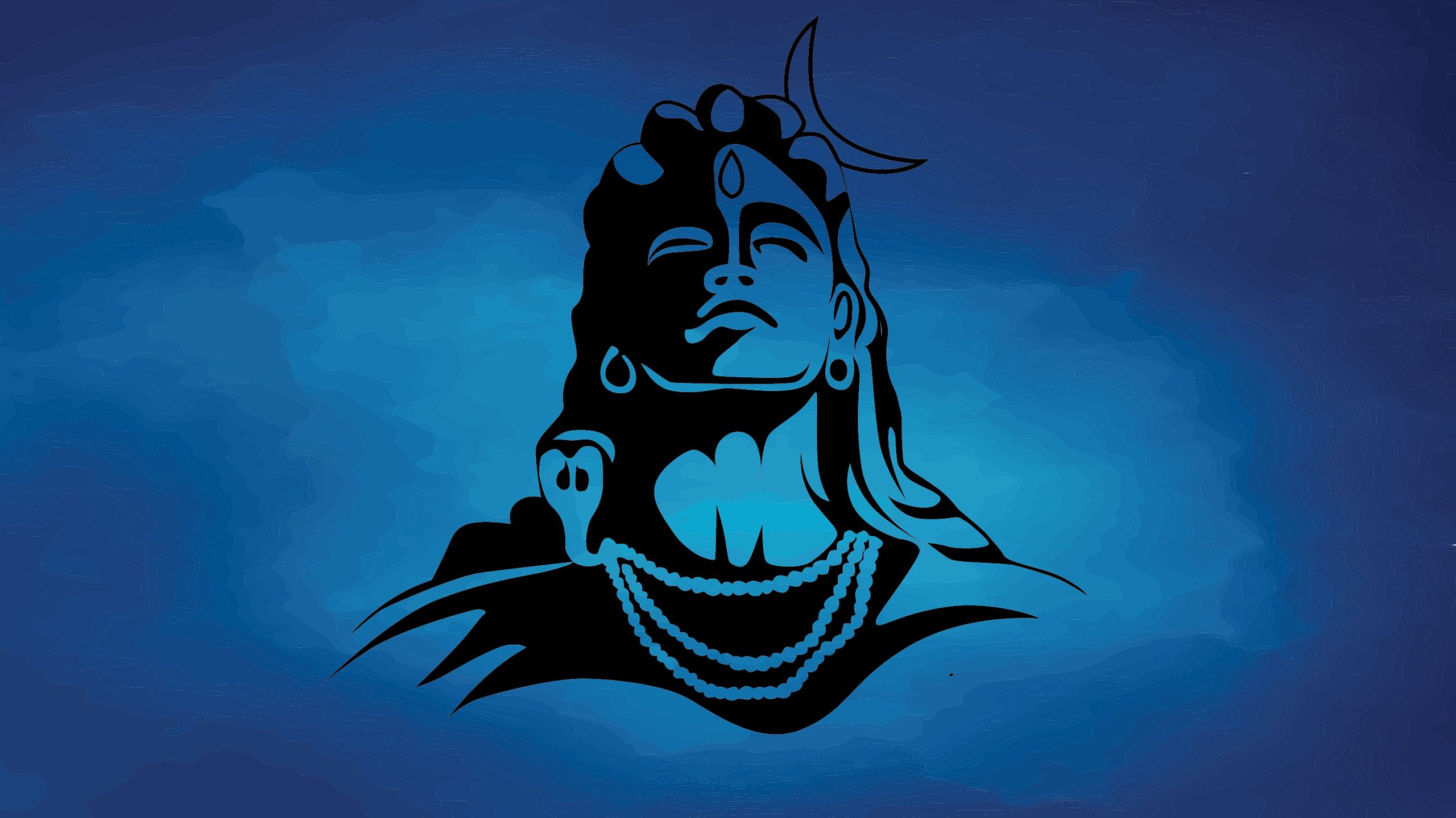 Silhouette Shiva sfondo blu, 2560x1440 1440p, Desktop
