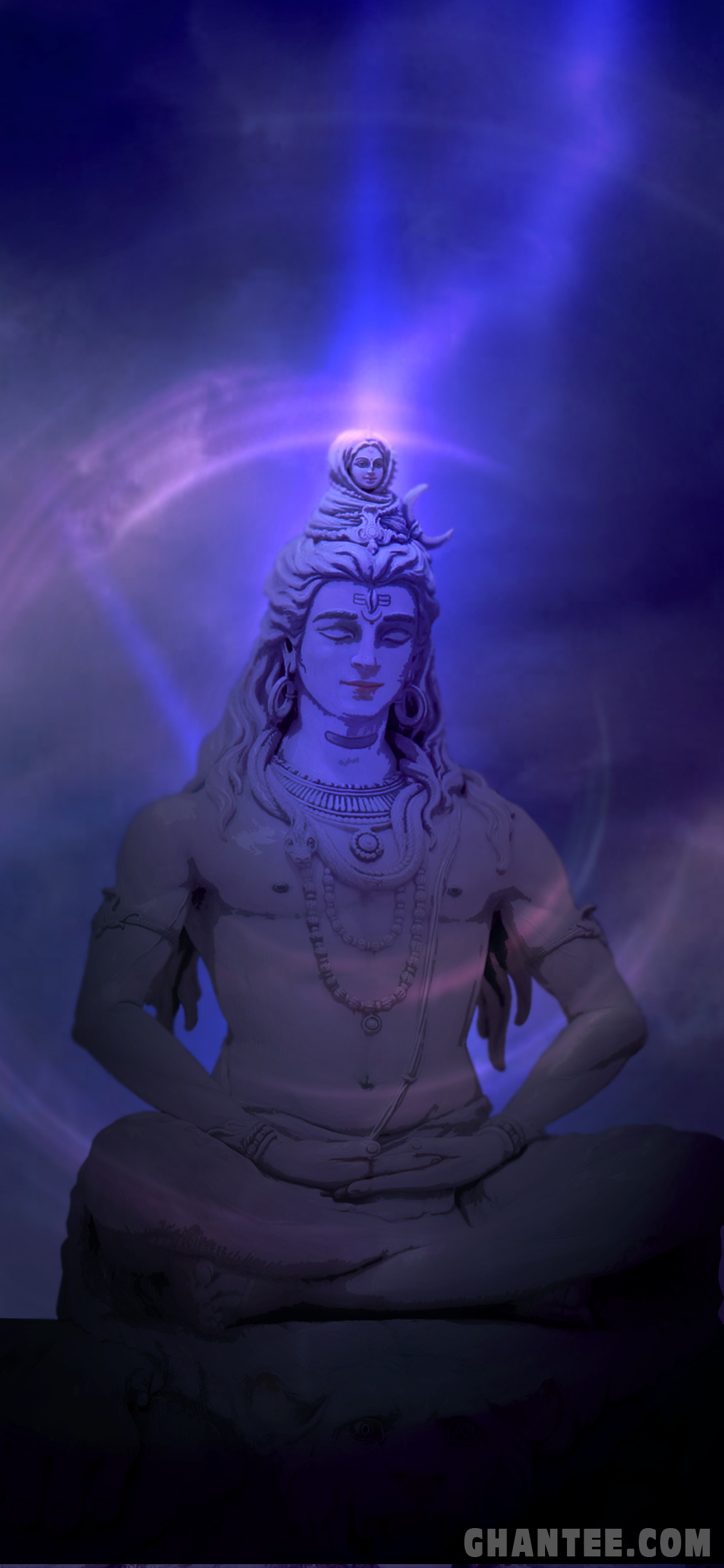 Statua Shiva in meditazione, 1125x2436 Full HD Verticale, iPhone