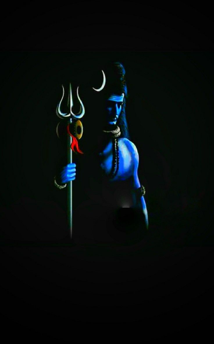 Signore Shiva blu trishul, 736x1181 Verticale, Mobile