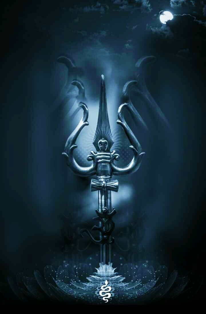 Tridente Shiva luce blu, 720x1097 Full HD Verticale, Smartphone