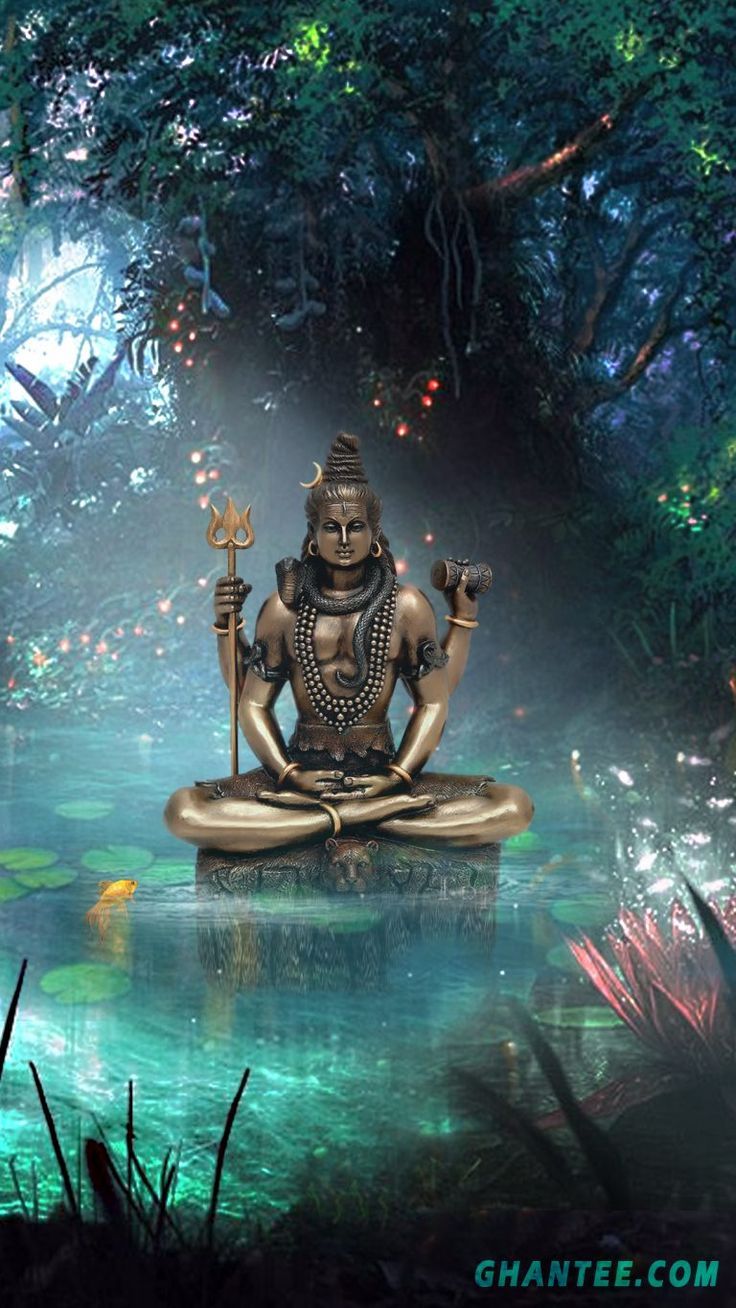 Statua Shiva nella foresta, 736x1308 Full HD Verticale, Google Pixel