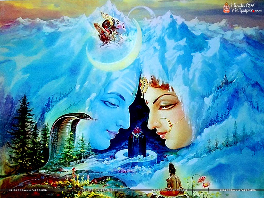 Shiva Parvati montagne innevate, 1024x768 HD, PC Desktop