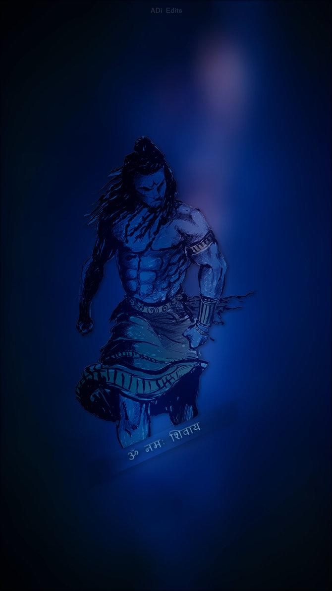 Shiva silhouette blu scuro, 670x1191 Verticale, Mobile
