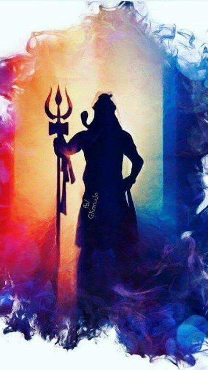 Silhouette Shiva con tridente, 720x1280 Full HD Verticale, Smartphone