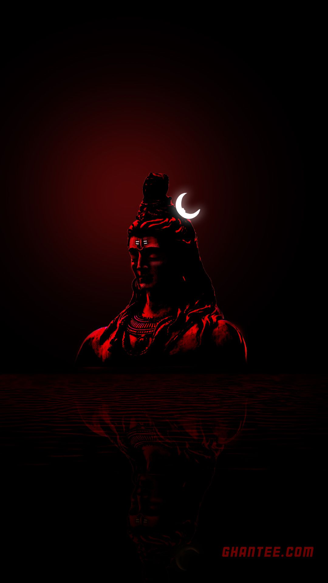 Statua Shiva luce rossa, 1080x1920 Verticale, Telefono