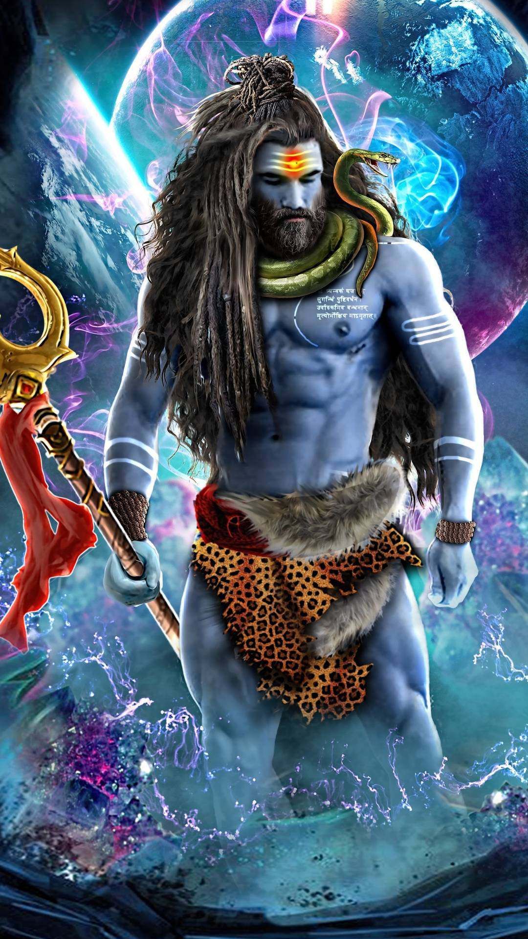 Lord Shiva sfondo cosmico, 1080x1919 Full HD Verticale, iPhone