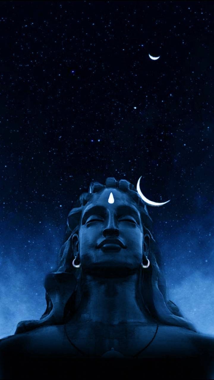 Statua Shiva notte blu, 720x1280 Verticale, Telefono