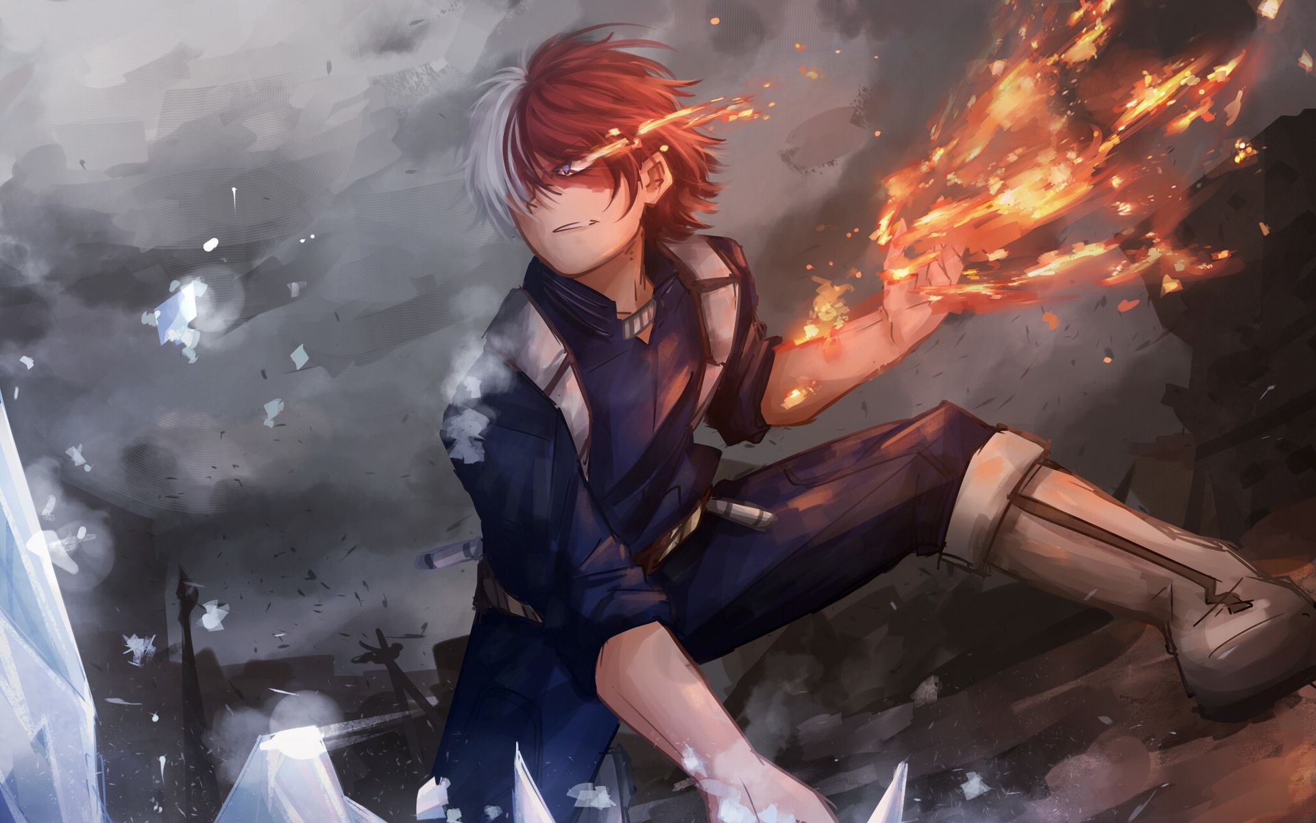 Shoto Todoroki, ghiaccio e fuoco, 1332x850 720p, PC