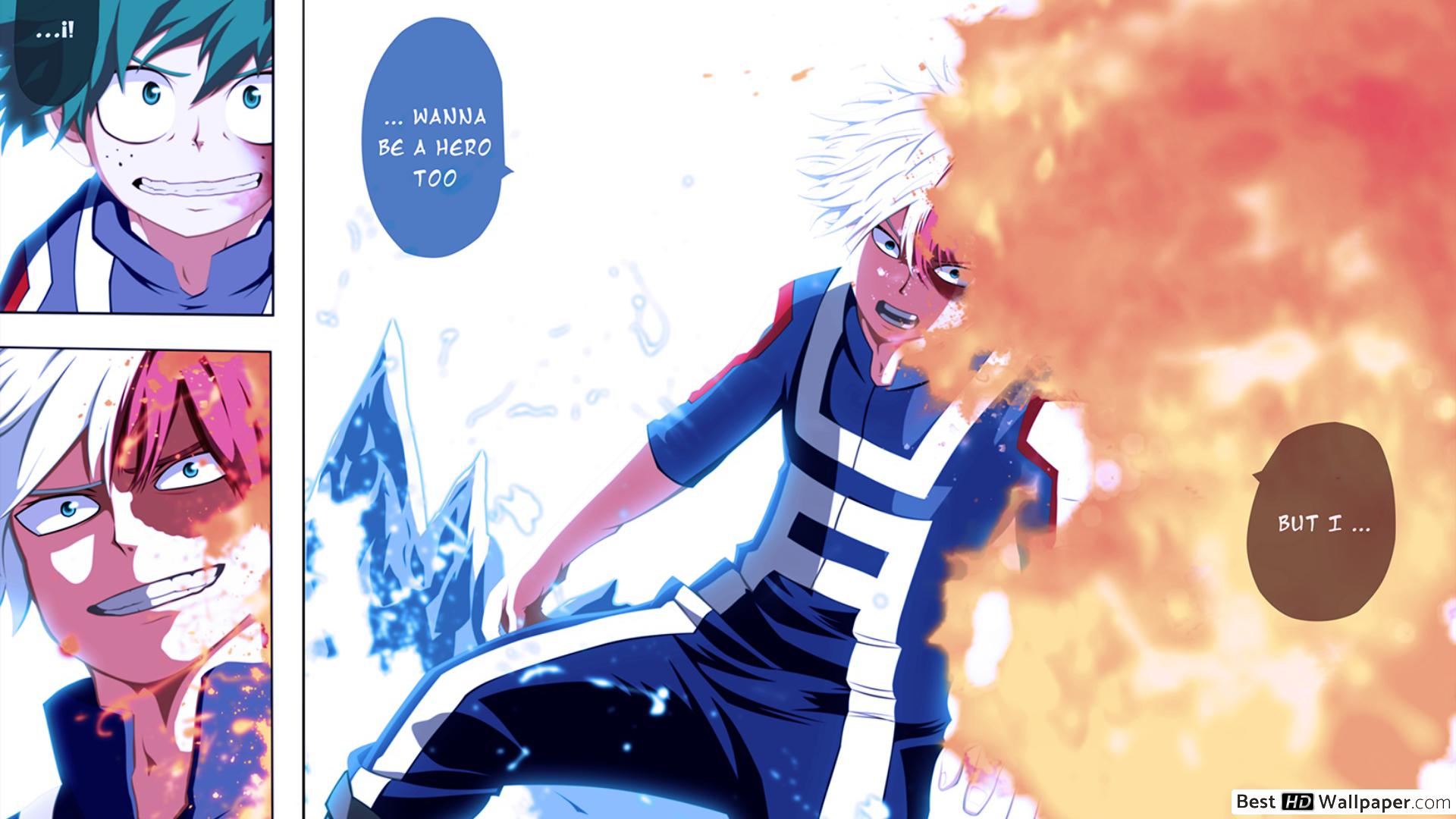 Shoto Todoroki minimalista sfondo blu, 3840x2160 4K Ultra HD, Desktop