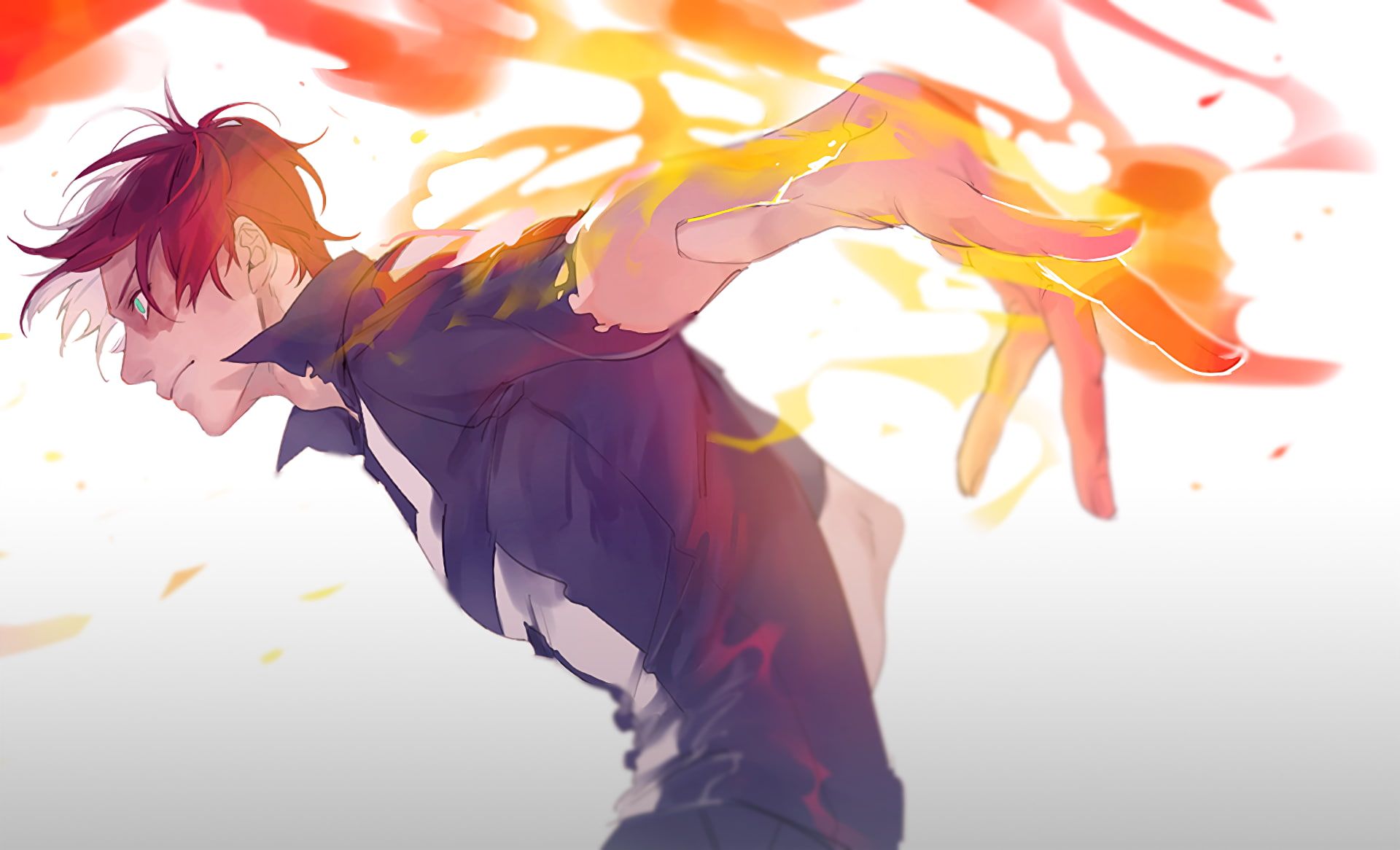 Shoto Todoroki fiamme My Hero Academia, 3840x2160 4K Ultra HD, Desktop