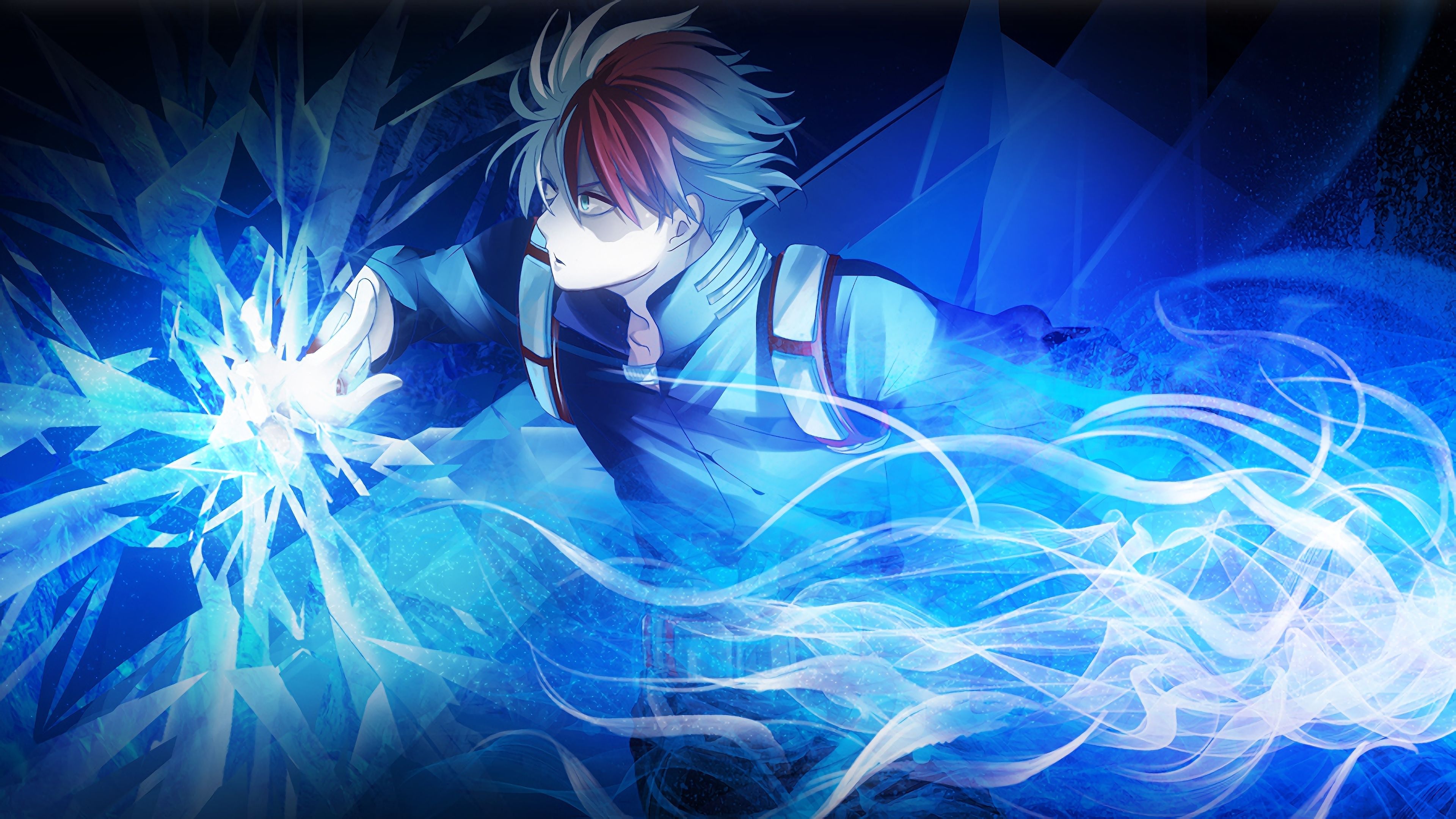 Shouto Todoroki ghiaccio blu, 3840x2160 Ultra HD, 4K TV