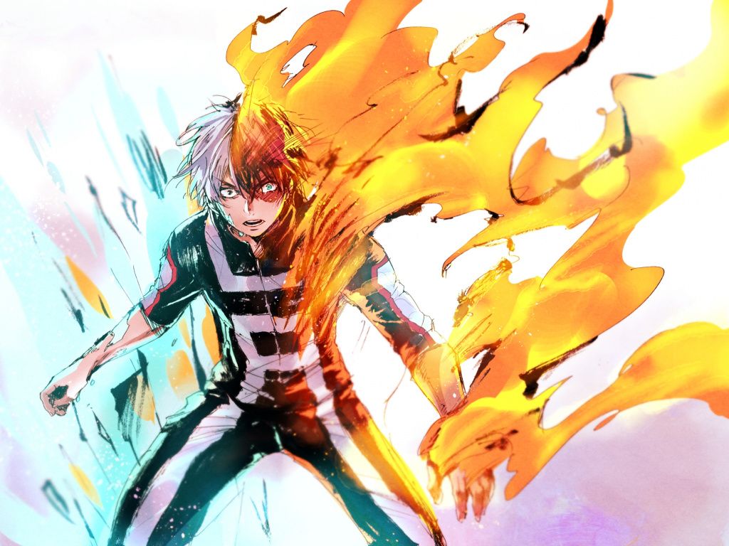 Shouto Todoroki, fuoco e ghiaccio, 1024x768 HD, Laptop