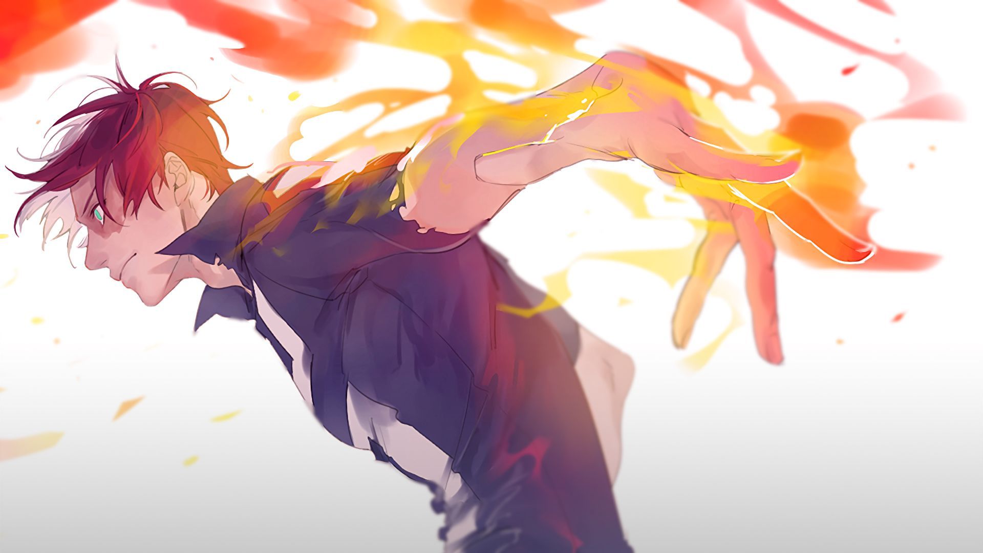 Shoto Todoroki fuoco anime, 1920x1080 Full HD, PC