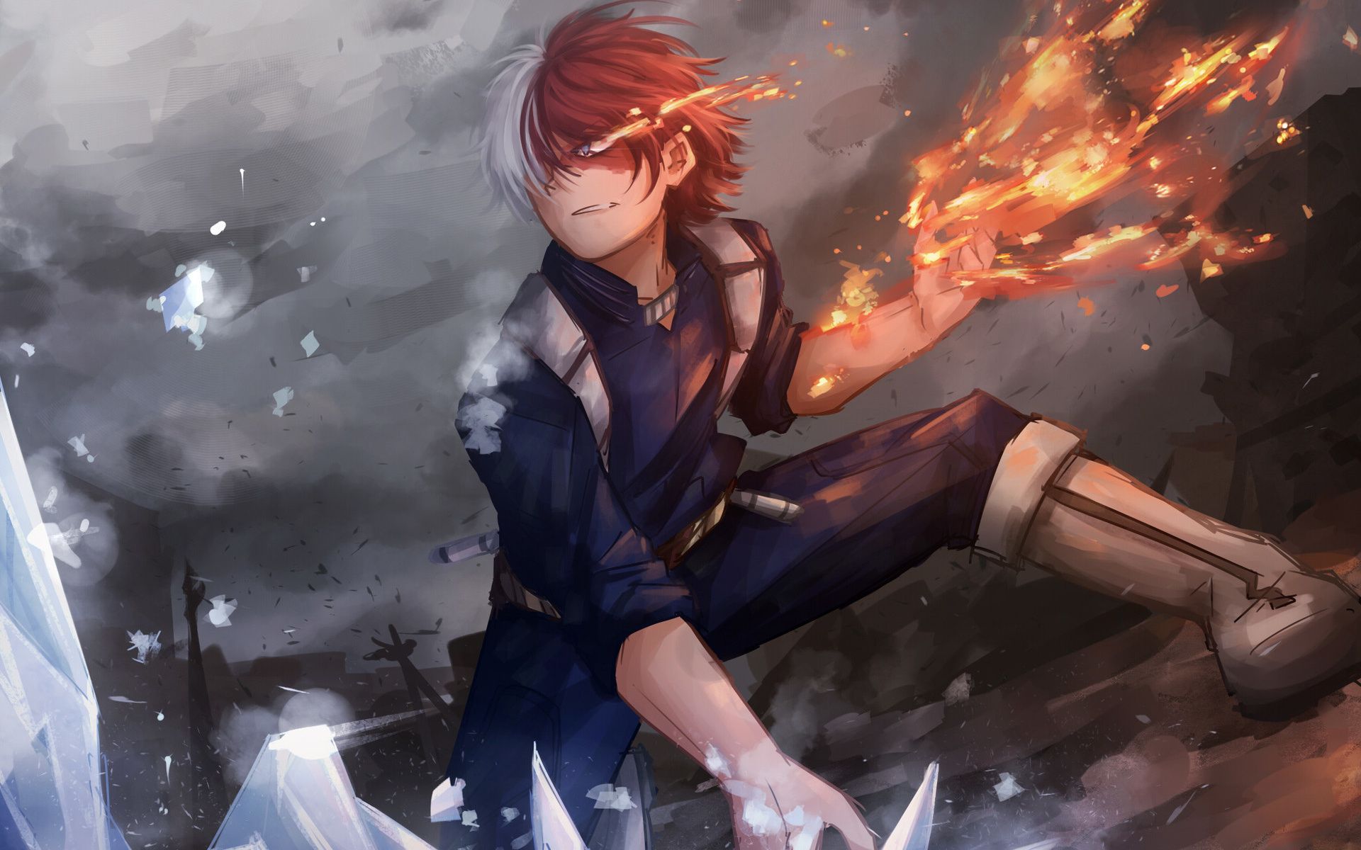 Shoto Todoroki fuoco e ghiaccio, 1920x1200 Full HD+ WUXGA, Desktop